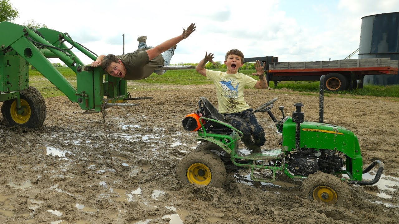 Hudson Saves Kids' Tractors from Mud 🛻