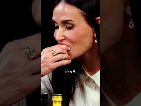 Demi Moore's reaction to every wing on Hot Ones ๐ช