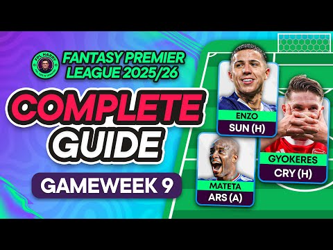 FPL GW9 COMPLETE GUIDE ⁉️ Gabriel a Doubt 🚨 | Fantasy Premier League Tips 2025/26