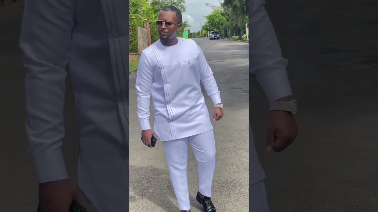 Tunique Hommes Chic 2024 en Blanc ✨