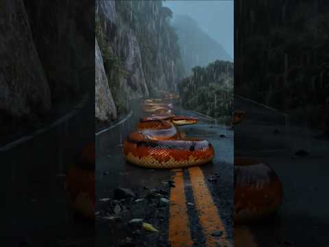 Ai Travel Exploring | Nature Discovery | Red Python #snake #trending #wildlife #python #ai #shorts