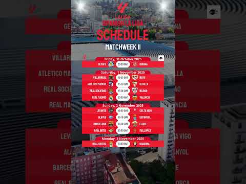 La Liga Matchweek 11 Fixtures #laliga #spanishlaliga #laliga2025