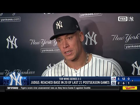 Aaron Judge meets the media after Game 4 loss