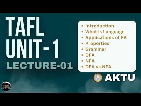 Lecture 1 Unit-1 | Tafl 2nd year btech aktu | Theory of Automata and Formal Languages | Aktu Exams