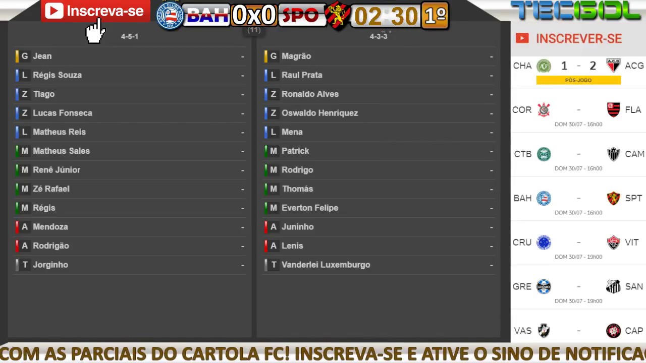 Bahia x Sport AO VIVO com Narração e Parciais 🏆