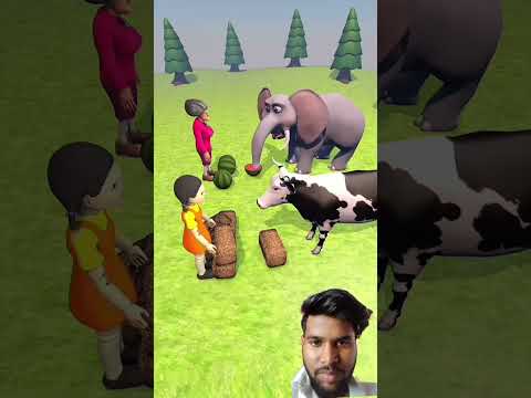 elephant and cow #animation #cartoon #cow