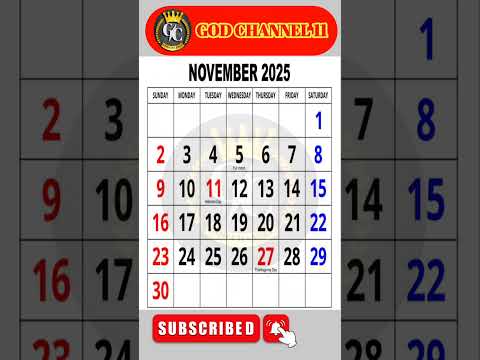 NOVEMBER 2025 |NOVEMBER CALENDAR #2025 #November #godchannel11