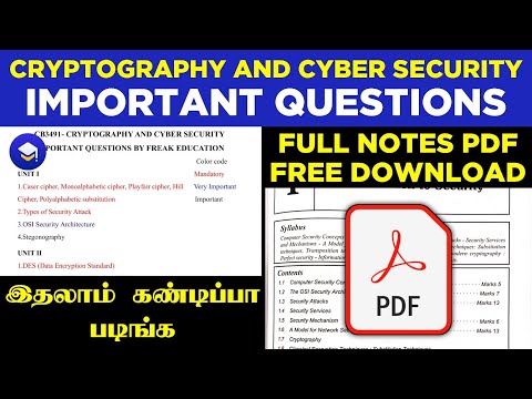 CB3491 CRYPTOGRAPHY AND CYBER SECURITY IMPORTANT QUESTIONS || CCS IMPORTANT QUESTION || SEMESTER 5