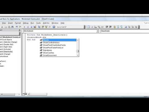 Excel VBA Events #6 - Worksheet Deactivate - Hide current sheet when you select another sheet
