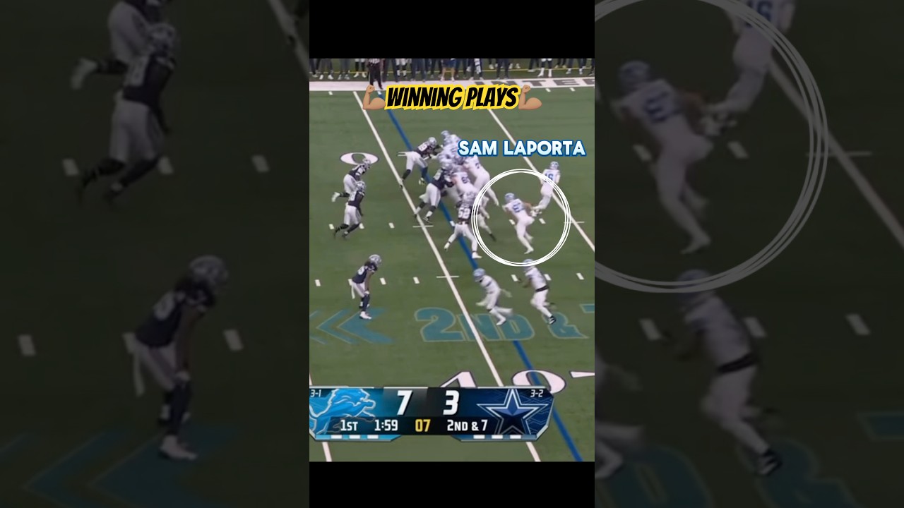Sam LaPorta with a nice block on Damone Clark #winningplays #footballhighlights #dallascowboys