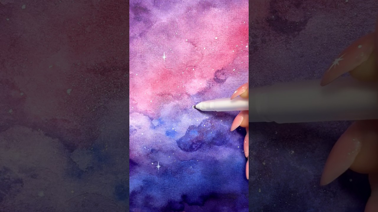 PINTANDO una GALAXIA 🌌🪐 😱✨ (paso a paso) #dibujo #tutorial