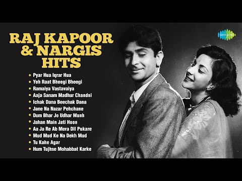 Raj Kapoor & Nargis Hits | Romantic Old Songs | Pyar Hua Iqrar Hua | Yeh Raat Bheegi Bheegi