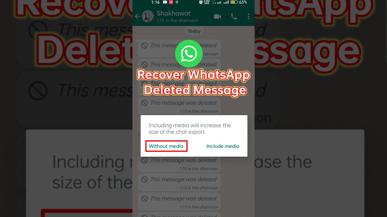 Recover Deleted WhatsApp Messages Easily π± | Step-by-Step Guide