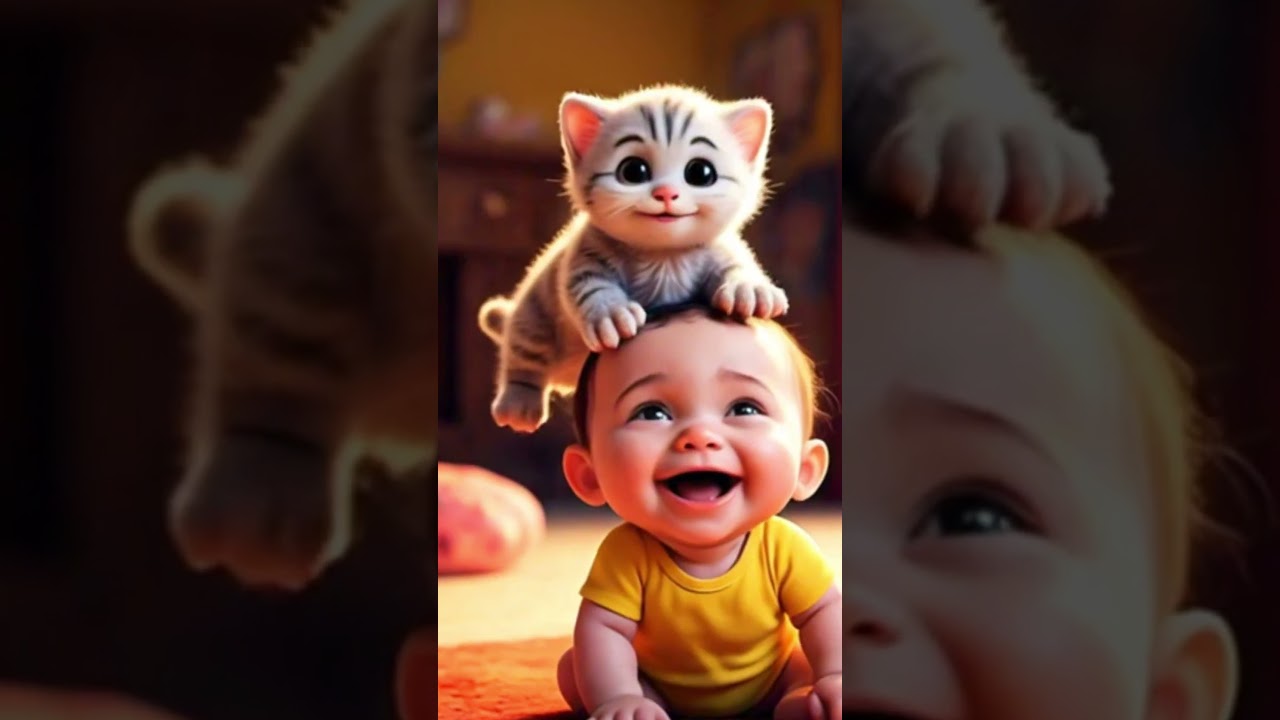 Adorable Baby Laughs π€£ in Funny Animal Compilation