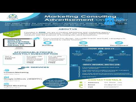 Marketing Consulting Advertisement One Pager Presentation Report Infographic Ppt Pdf Document