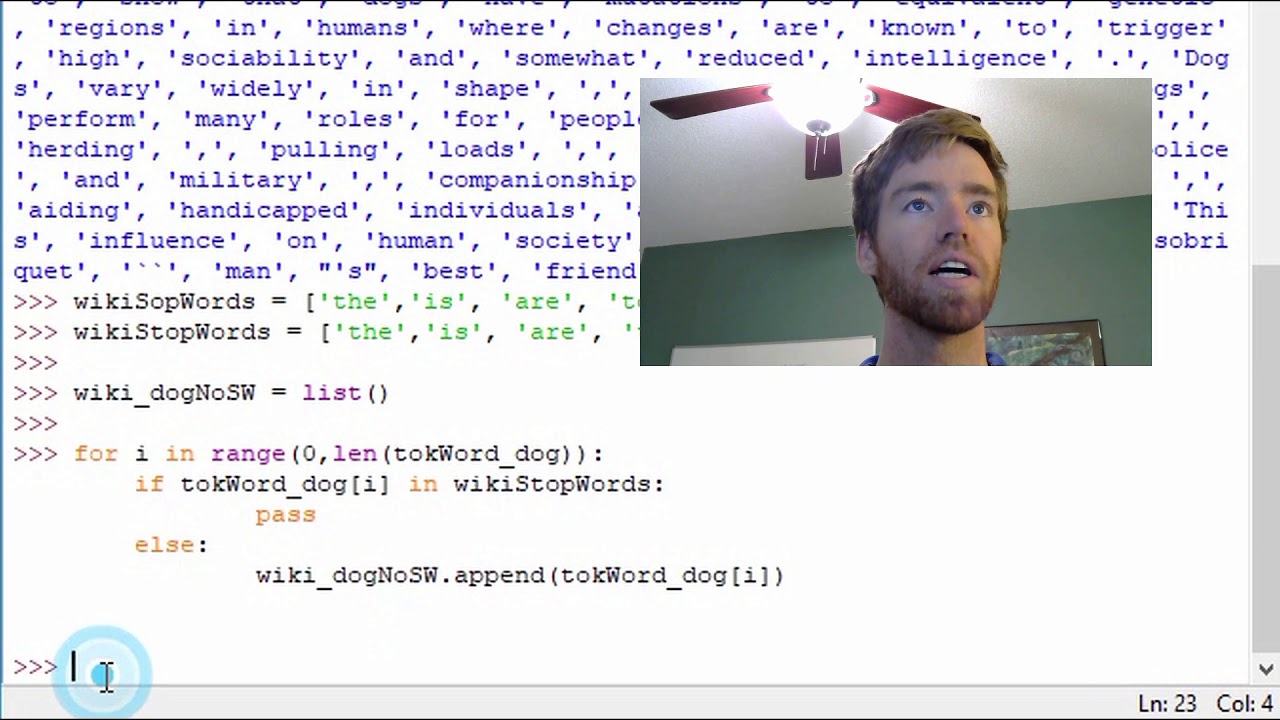 Ep 9 Python NLTK: Remove Stopwords from Text π