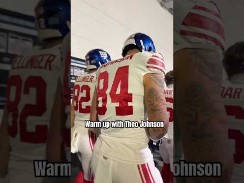 POV: warming up with Theo Johnson on National Tight Ends Day #shorts #nygiants #giants #nfl