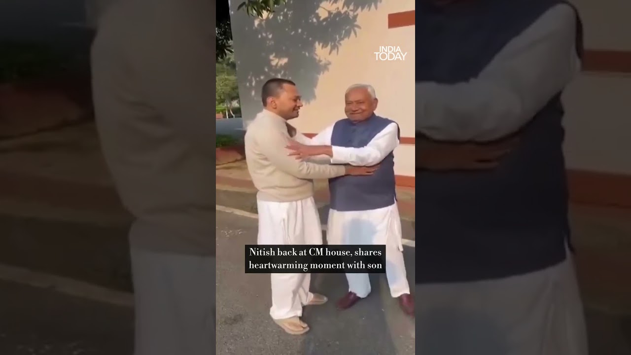 Nitish Kumar Shares Heartwarming Moment with Son Nishant at CM House After Oath Ceremony