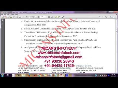 POWER ELECTRONICS &POWER ELECTRONICS project title list 2017-2018