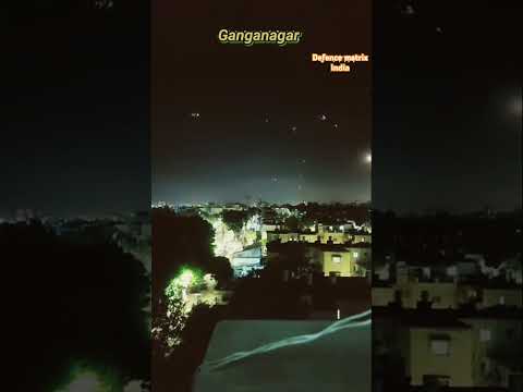 Pakistan attacks on Ganganagar (Raj) India. Air defence in action.. #indpak #warzone #army #shorts