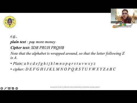 Substitution Techniques|| Cryptography and Network Security|| Lecture Series|| A.Catherine