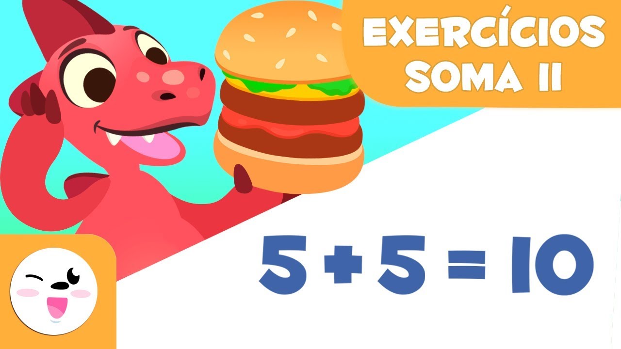 Aprenda a Soma com o Dino e Hambúrgueres 🍔 | Exercícios Divertidos de Matemática para Crianças
