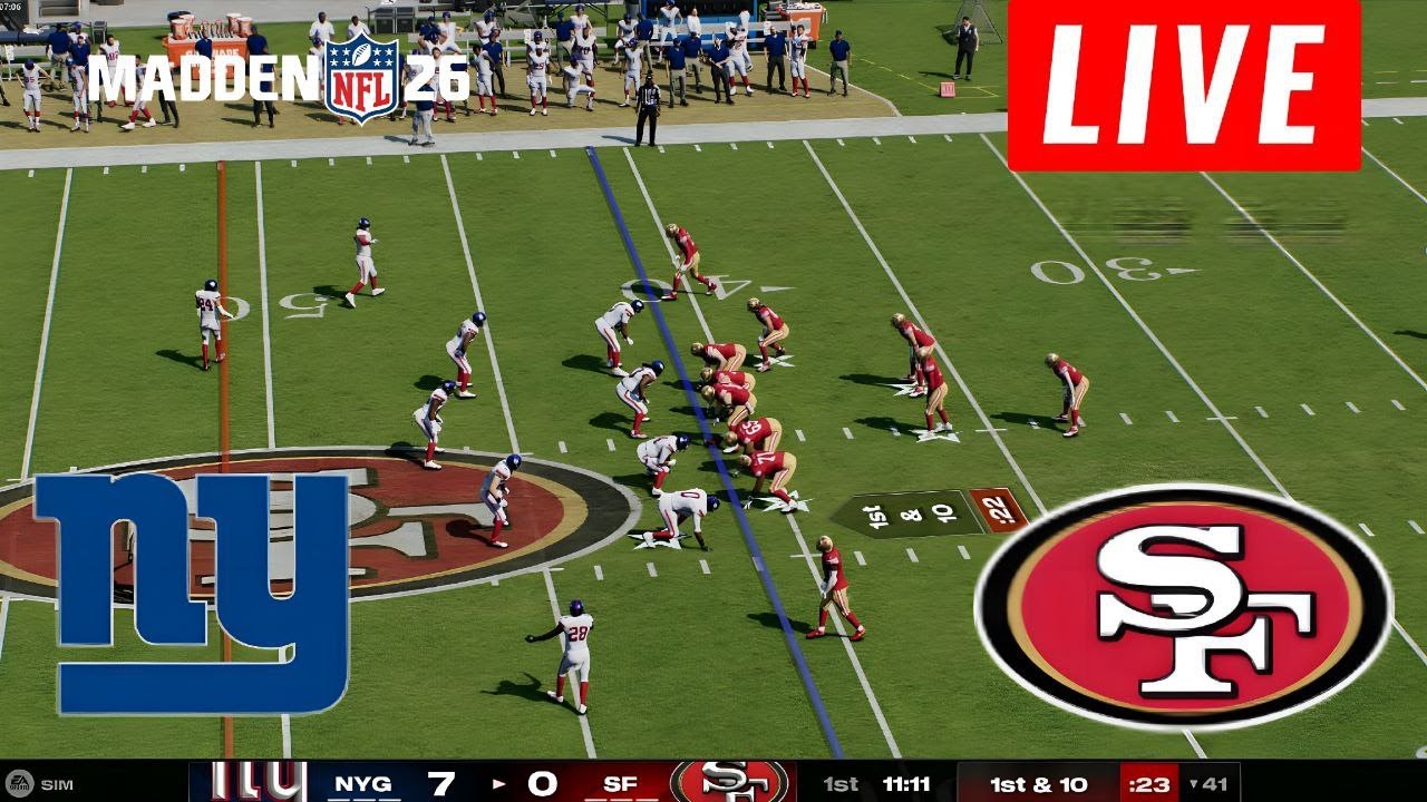 LIVE: Giants vs 49ers NFL Match on Madden 25 🎮
