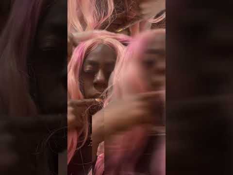 Stunning Portrait With Artistic Effects#portrait #pinkwig #artisticvideo #splitscreen