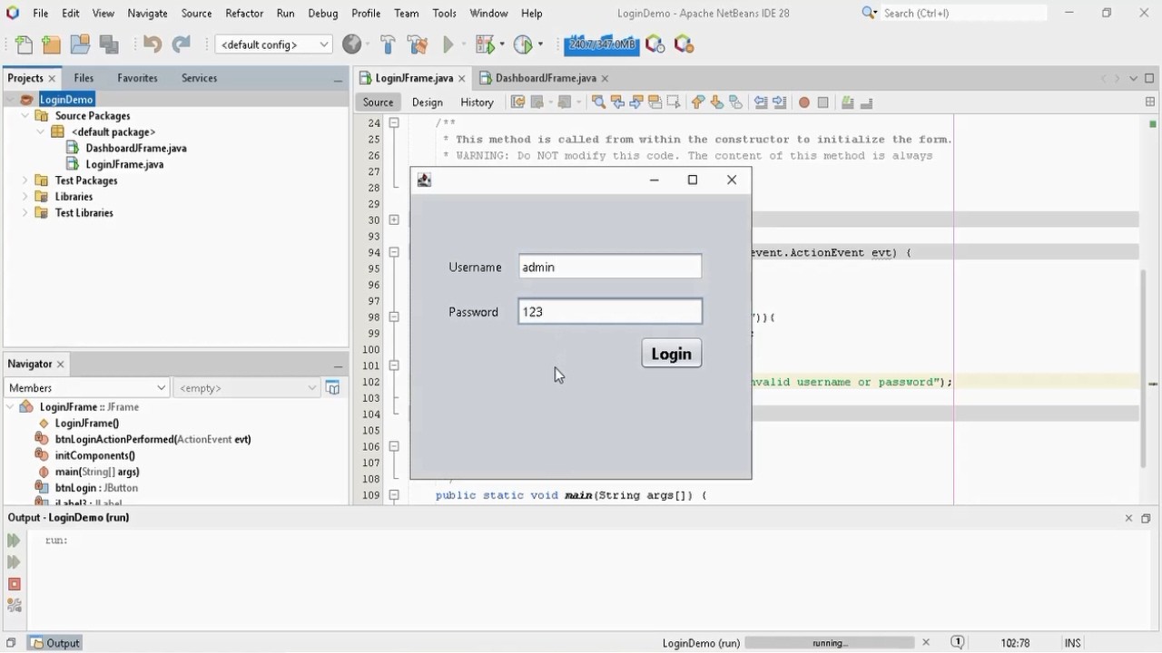 Create a Simple Login Form in Java with NetBeans