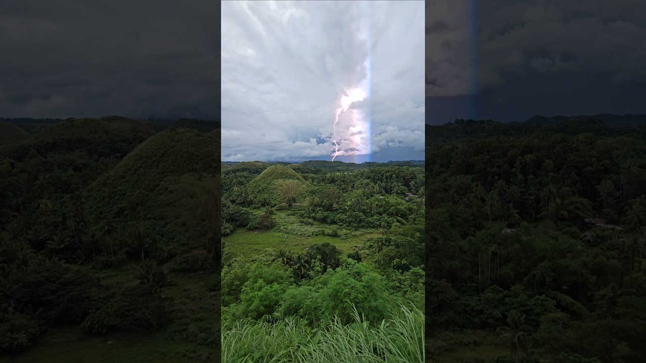 Lightning Strikes Over the Chocolate Hills in Bohol