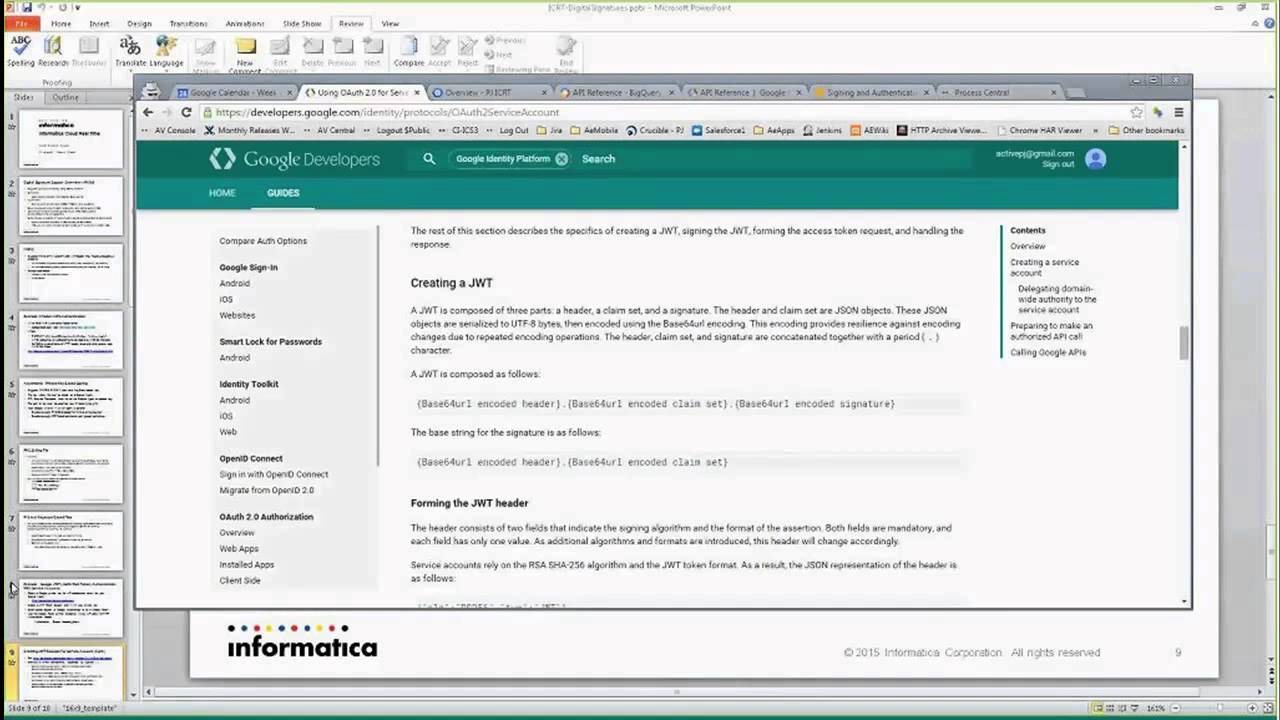Asymmetric Key Digital Signature Processing with Google JWT
