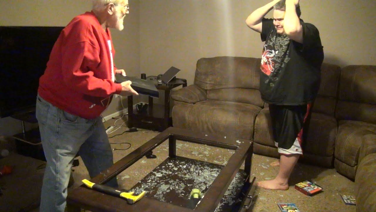 Grandpa Destroys PS4 & Coffee Table in Rage 😡
