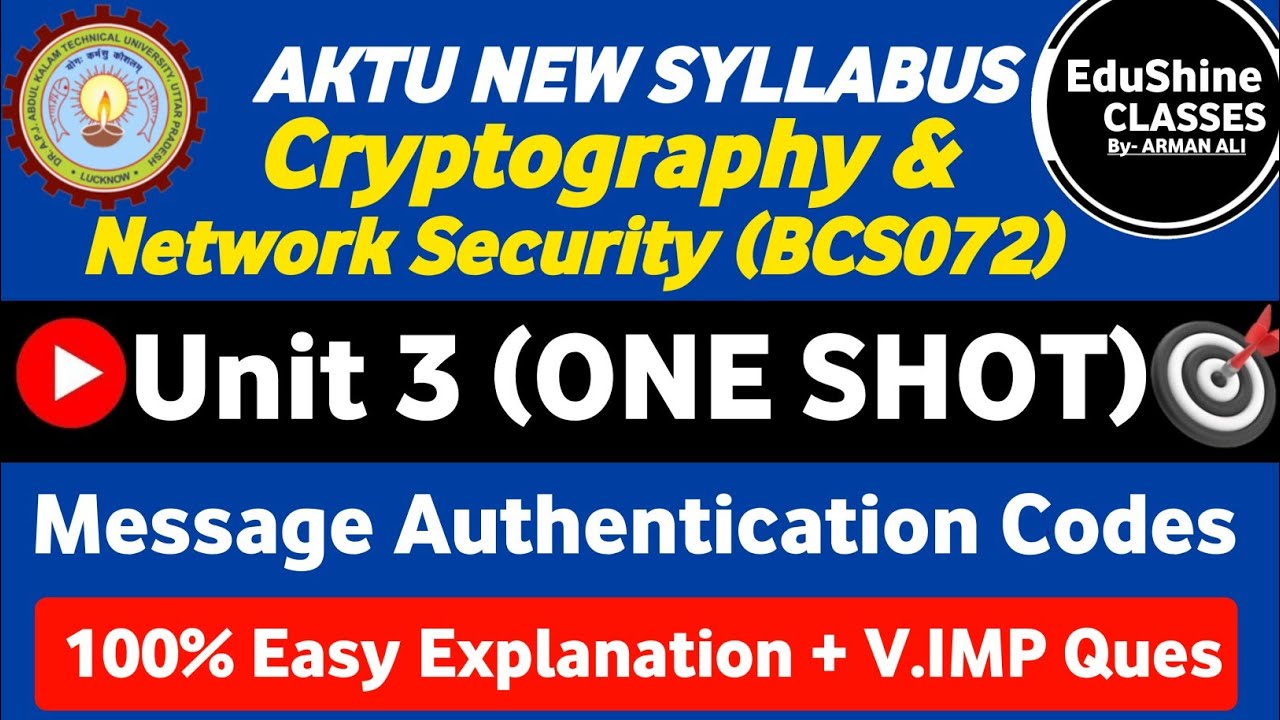 Master Message Authentication Codes (MACs) for Network Security | BCS072 Unit 3