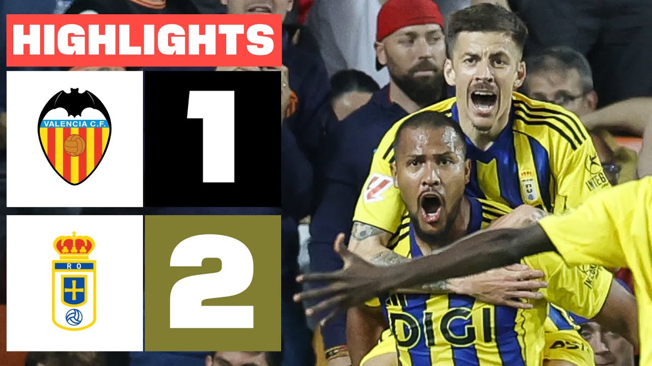 ¡Increíble remontada! Real Oviedo vence 2-1 a Valencia en Mestalla ⚽