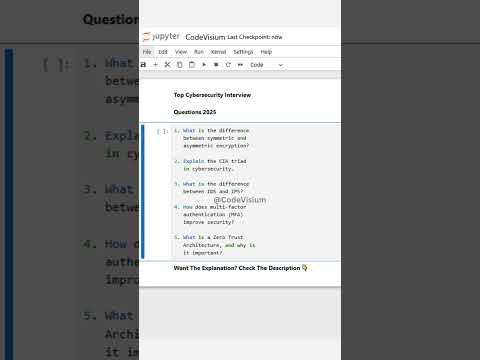 Top Cybersecurity Interview Questions 2025 | CodeVisium #Cybersecurity #EthicalHacking #InfoSec