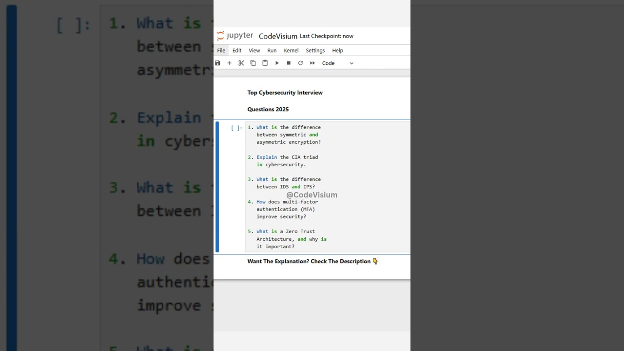 Top Cybersecurity Interview Questions for 2025 π | CodeVisium