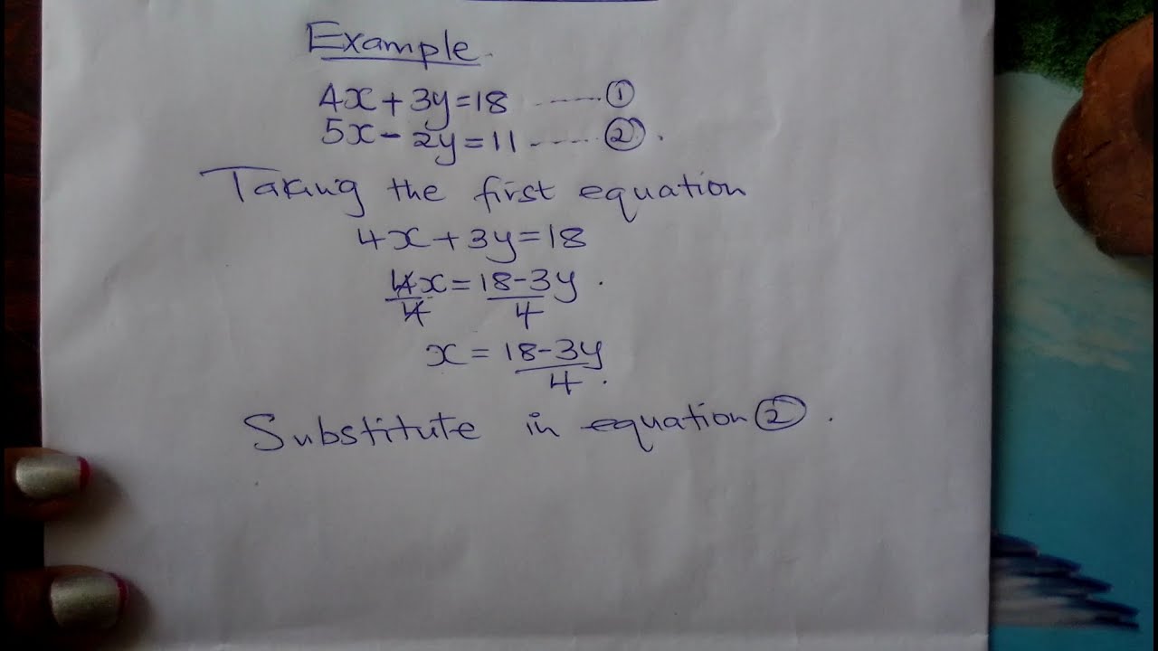 Form 1 Maths: Solving Simultaneous Equations by Substitution
