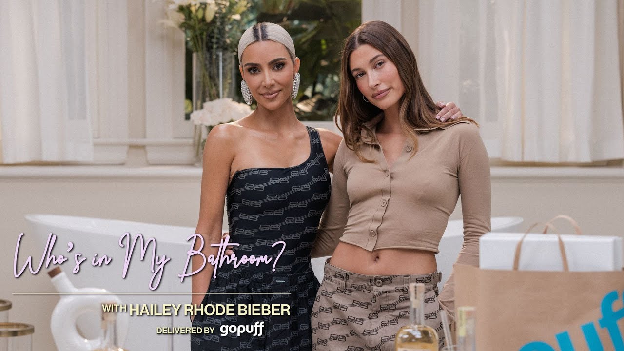 Kim Kardashian & Hailey Bieber play Truth or Shot & make ice cream sundaes | WHO’S IN MY BATHROOM?