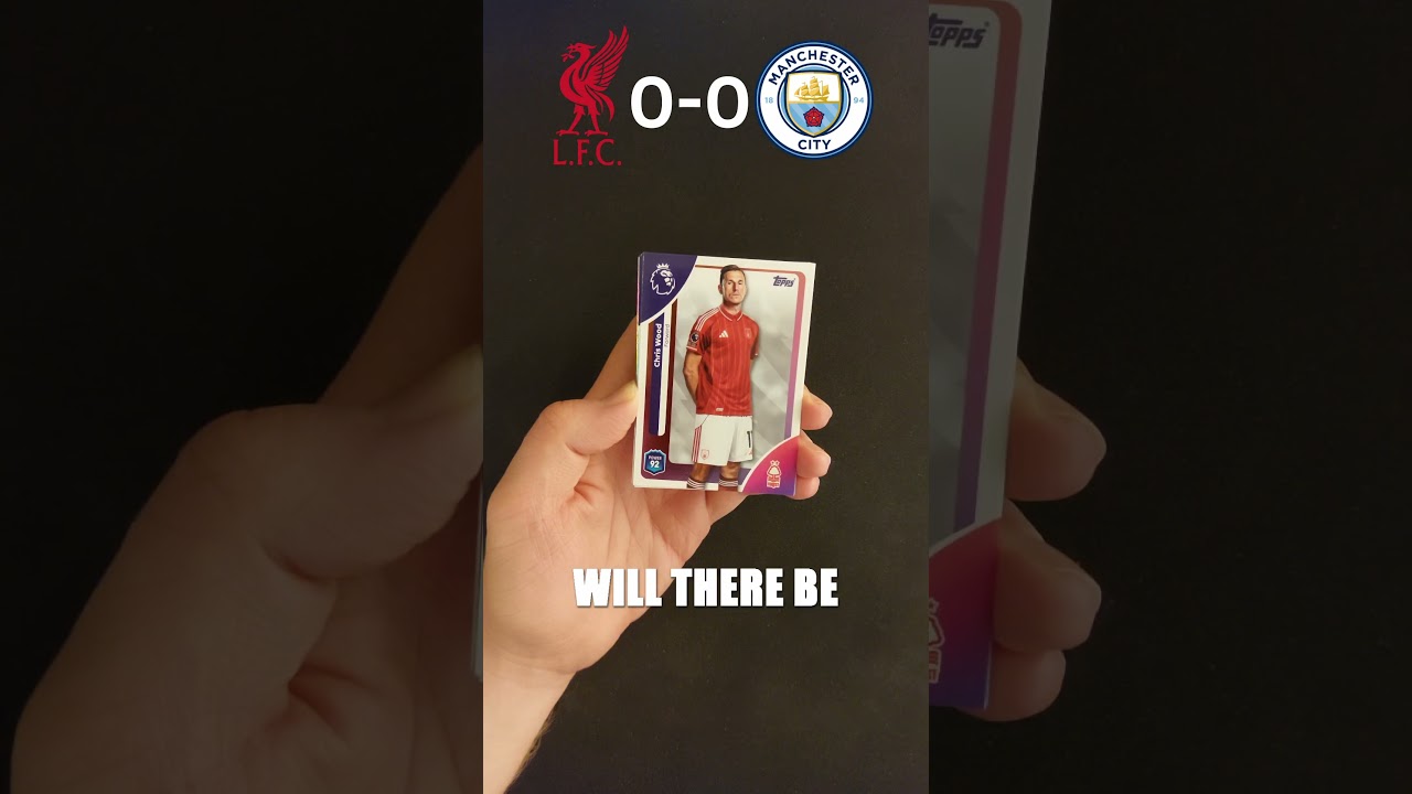 LIVERPOOL vs MANCHESTER CITY PREDICTION using TOPPS PREMIER LEAGUE FOOTBALL CARDS! #shorts