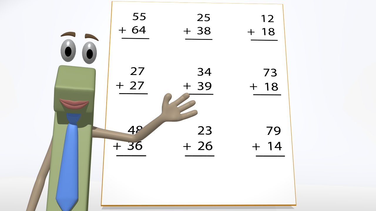 Double Digit Addition Worksheet for 1st and 2nd Graders