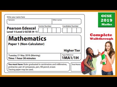 Maths Edexcel GCSE June 2019: Paper 1 Higher Tier | Complete Walkthrough