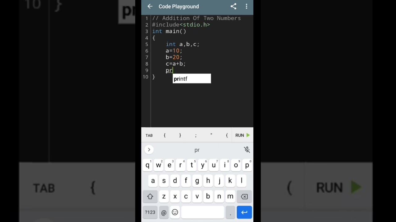 Addition of Two Numbers in C Language