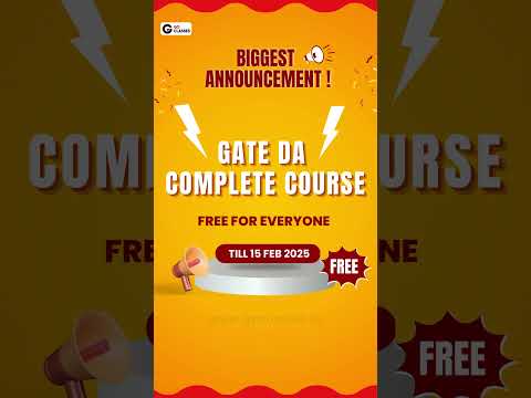 GATE Data Analysis Complete Course Free for All | #goclasses #gateda