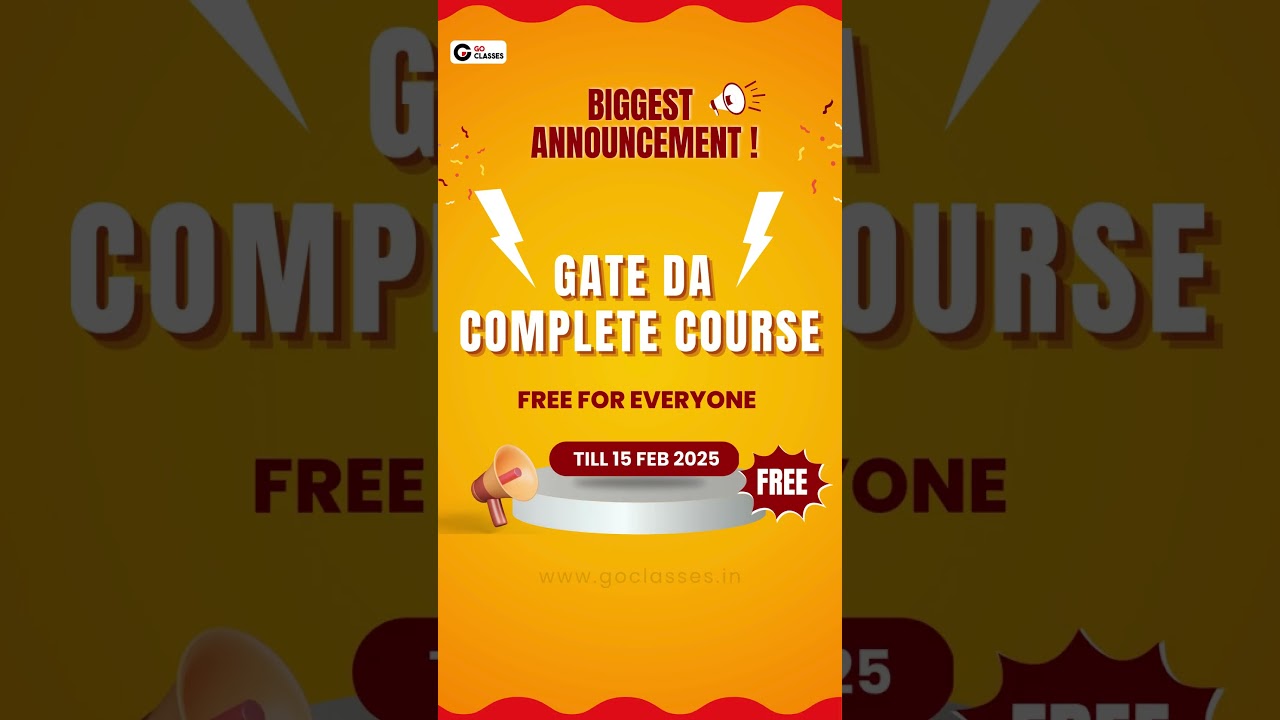 GATE Data Analysis Complete Course Free for All | #goclasses #gateda