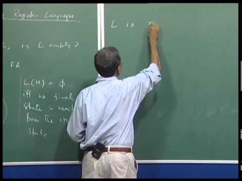 Mod-01 Lec-15 Decision problems for regular languages.