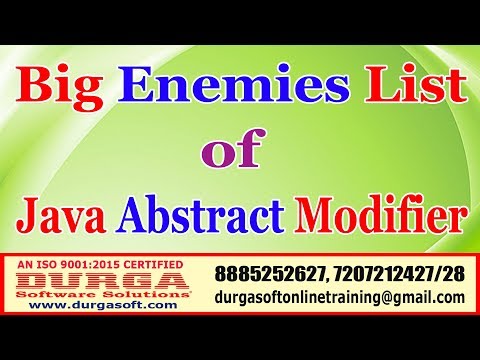 Java Tutorials | Big Enemies List of Java Abstract Modifier | by DURGA Sir