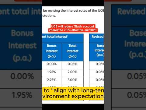 UOB slash Stash account to 2.0% wef. Jul 2025 #investing #uob #savings #fixeddeposit