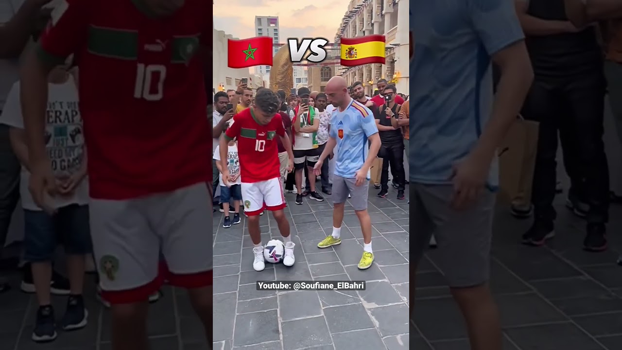 Watch Soufiane ElBahri's Amazing Freestyle ⚽ Battle Between Morocco 🇲🇦 and Spain 🇪🇸