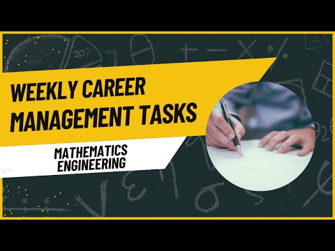 Weekly Career Management Tasks #2 - Mathematics Engineering