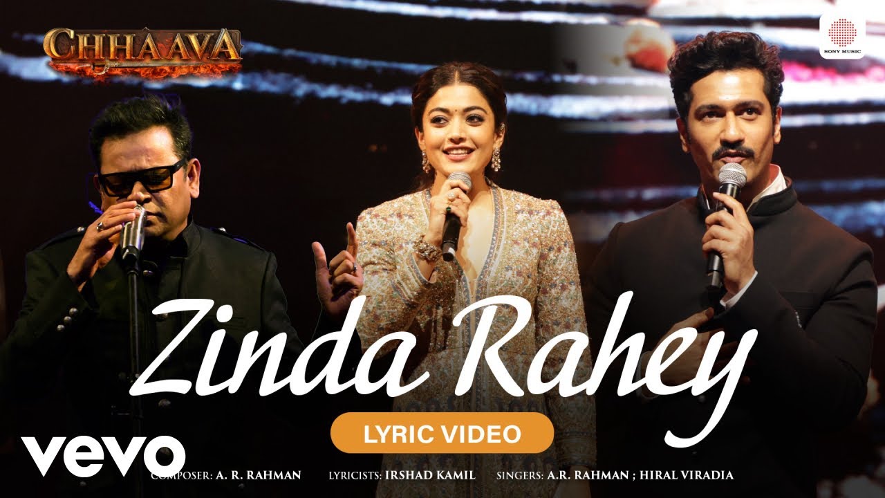 Zinda Rahey Lyric Video | Chhaava | Vicky K & Rashmika 🎶
